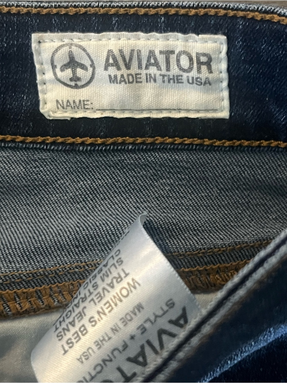 Aviator Best Travel Jeans Women’s Slim Straight Classic Indigo Size 26 Denim - Picture 11 of 16